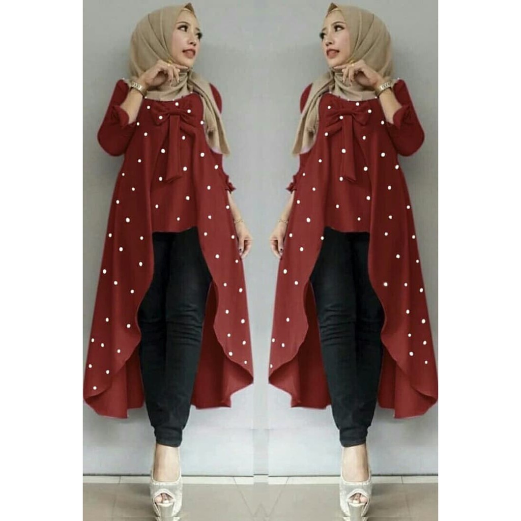 Tunik Viane Mutiara , baju muslim wanita terbaru - Hijau