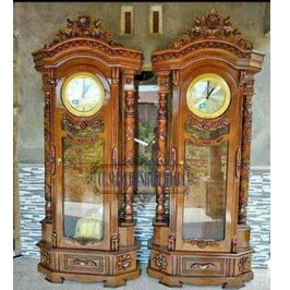 Jam ukir lemari jam besar jam lonceng bandul jam kayu jati