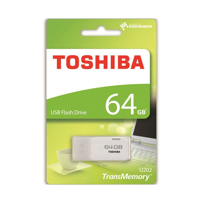 Flashdisk TOSHIBA 32 GB 64 GB Flash Disk Drive Transmemory Transfer Data Flashdish Murah Putih Komputer BERgaransi