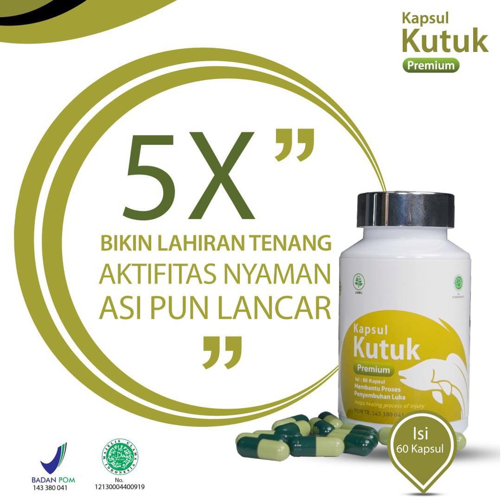 KAPSUL KUTUK PREMIUM Paket 5 Botol Obat Luka Cepat Sembuh Pasca Operasi