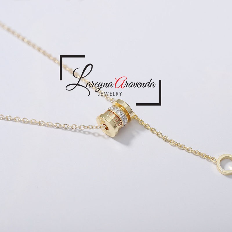 Kalung &amp; Liontin Wanita Titanium Model Crystal Tube KT005