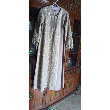 gamis brokat kombinasi katun madinah