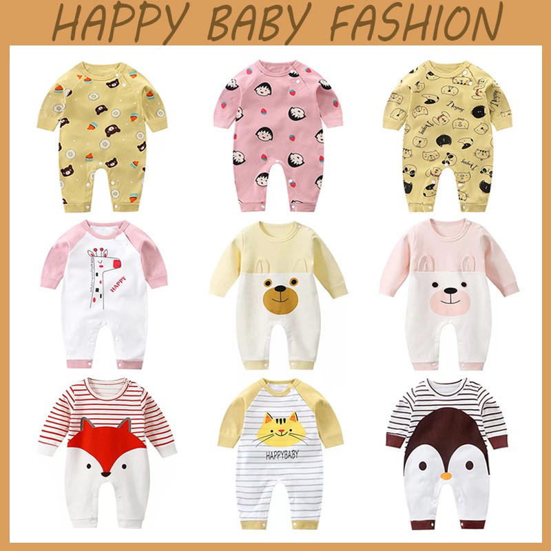 【Happy Baby】0-18Bulan Jumper Panjang  Baju Kodok Lengan Panjang Bayi New Born  CP001