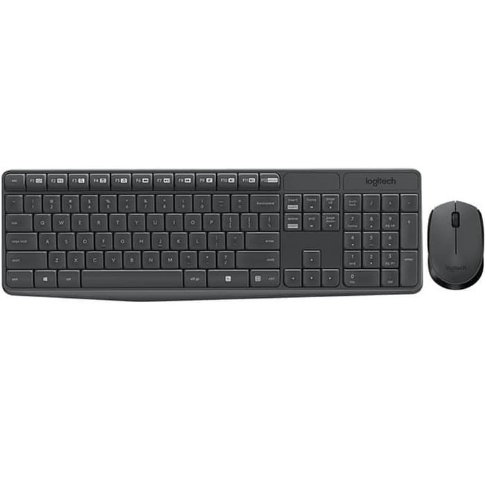 Keyboard mouse logitech wireless 2.4ghz optical 1000dpi on off membrane 104 keys fullsize combo 2in1 mk235 mk-235