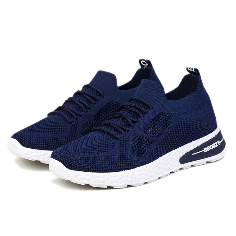Brozzy Sepatu Sneakers Wanita Olahraga Original Import  Senam cewek Terbaru Joging COD Gratis Ongkir D10-NAVY D11