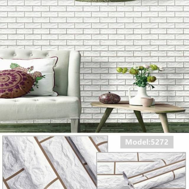 Wallpaper Sticker Bata Putih  3D