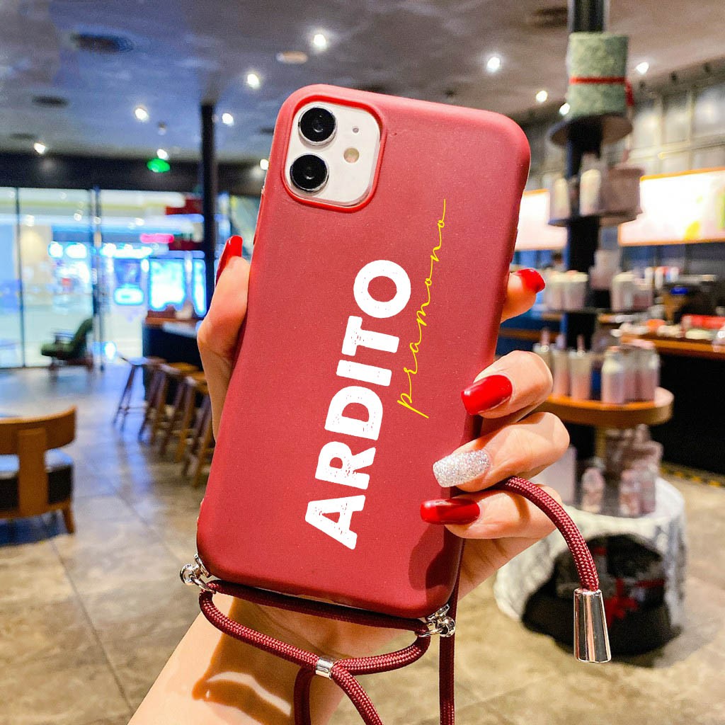 Custom Nama Softcase TPU + Tali for Xiaomi Redmi note 10 note 9 note 9 pro poco m3 9T 9C 9A [S29]