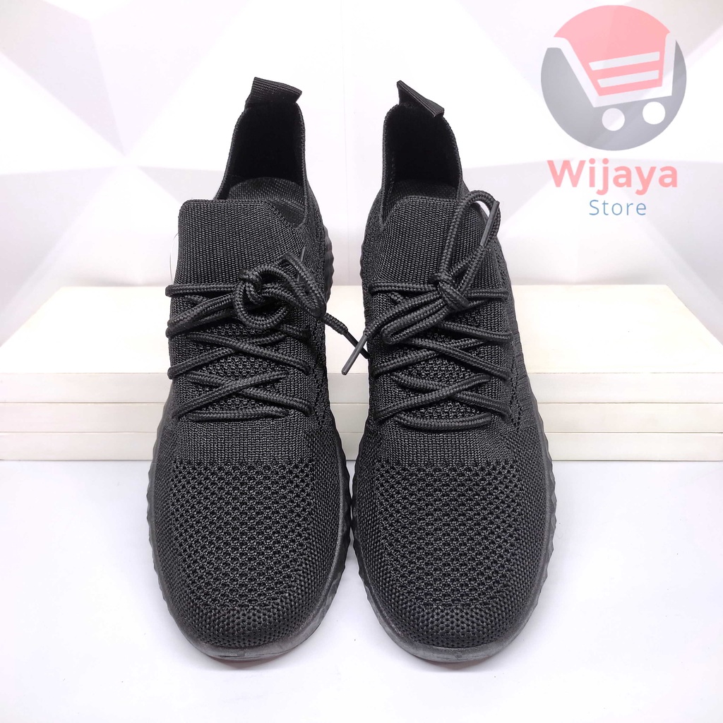 Sepatu Sneakers Rajut Hitam Wanita 37-40 RAFA FLY Import Elegansi Rajut untuk Gaya Kasual yang Mewah
