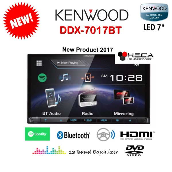 Kenwood DDX-7017BT Head Unit Double Din Tape Audio Mobil DDX 7017 BT