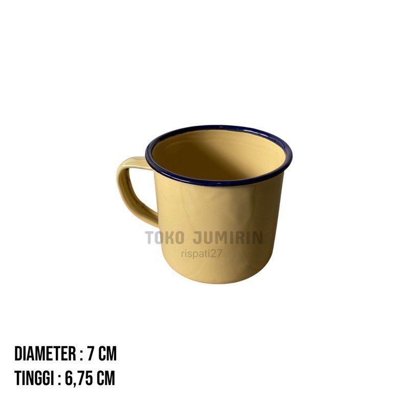 CANGKIR ENAMEL POLOS 7CM / CANGKIR SENG / CANGKIR JADUL