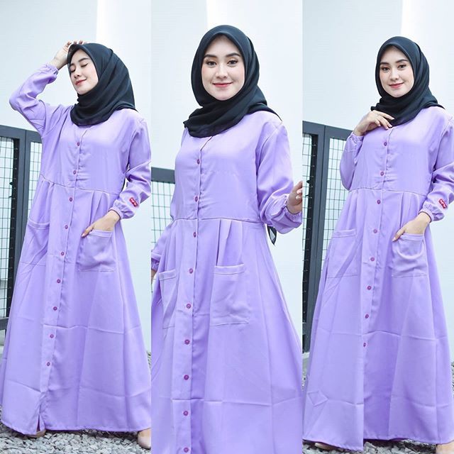 GAMIS NIBRAS BASIC NBC 01 HITAM BAHAN MOSCREPE POLOS CANTIK ADEM BUSUI FRIENDLY MURAH STYLE CASUAL