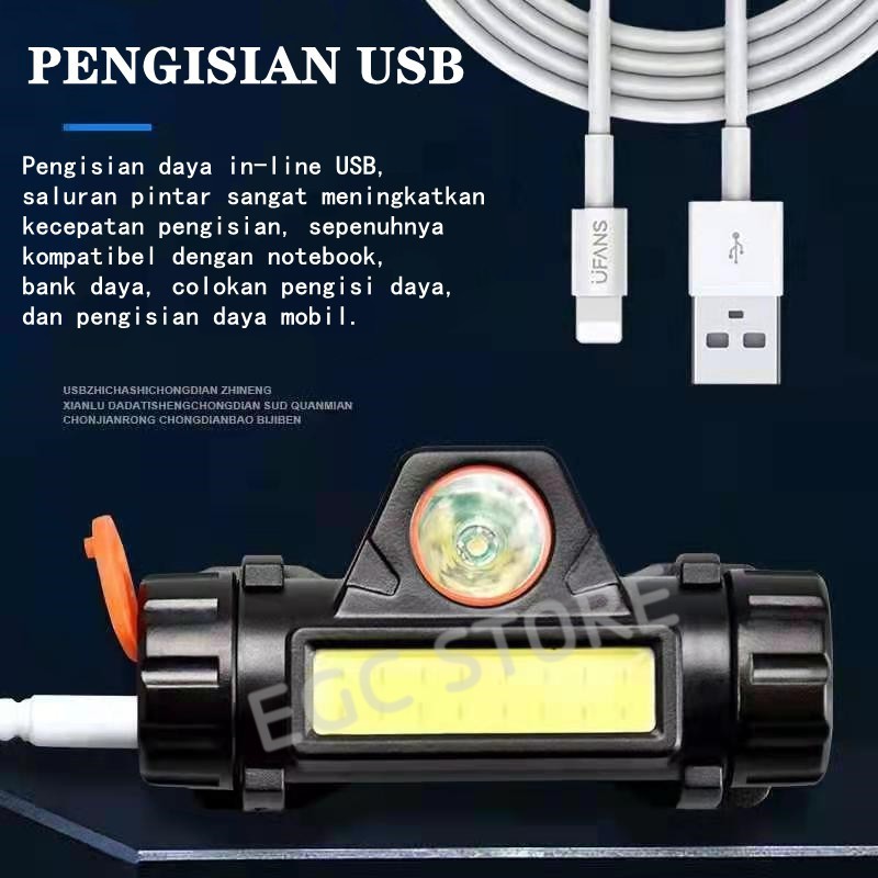 SENTER KEPALA LED 2IN1 / HIGH POWER HEADLAMP RECHARGEABLE - 703-HEADLIGHT