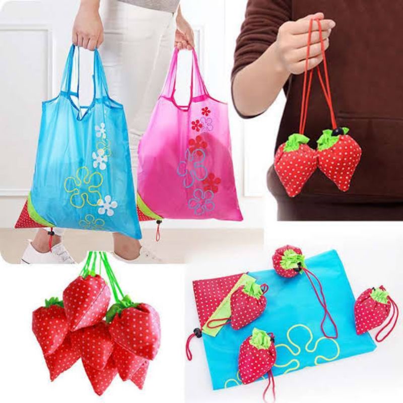 Tas Belanja Lipat Motif Buah / Tas Belanja Lipat Murah