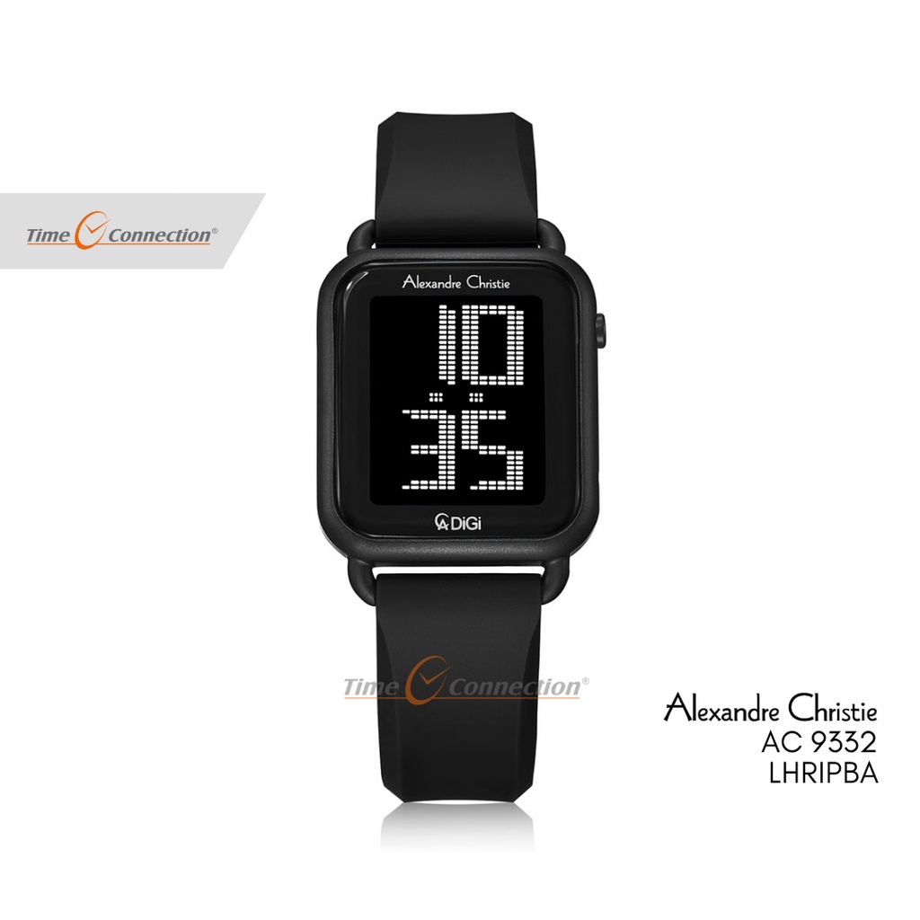 Alexandre Christie AC 9332 LHRIPBA Full Hitam Original / Jam Tangan Wanita Karet / Stainless Steel B