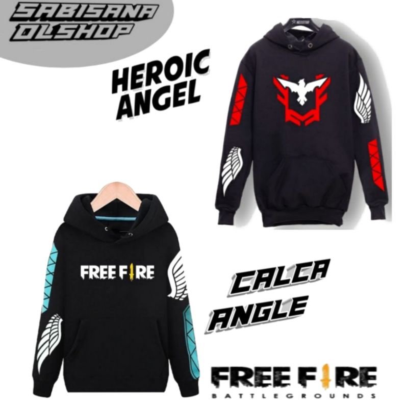 jaket anak calca,jaket enjel jaket gaming anak heroic sweater hoodie gaming anak anjel, free fire an