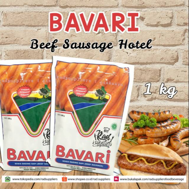 Bavari Beef Breakfast Sosis Hotel 1kg, Premium Sosis, Best Seller