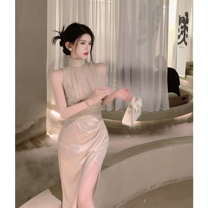 Rok wanita desain rasa celah pinggang tinggi rok pinggul seksi 2022 musim panas baru fashion mid-length rok a-line