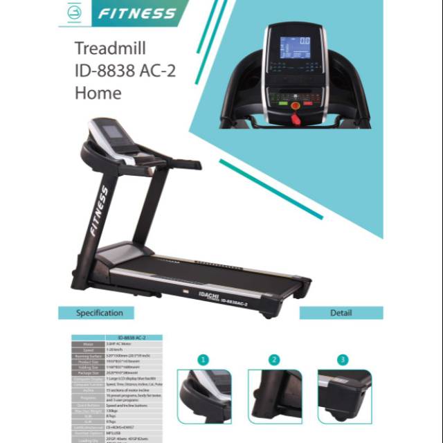 Treadmill Elektrik Komersial 1 Fungsi ID 8838AC-2 Bergaransi (Bisa Nego)