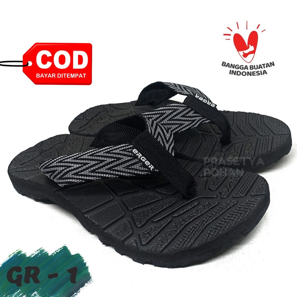 Sandal Pria EG Polos Anti Slip dan Tebal - Sendal Jepit Pria