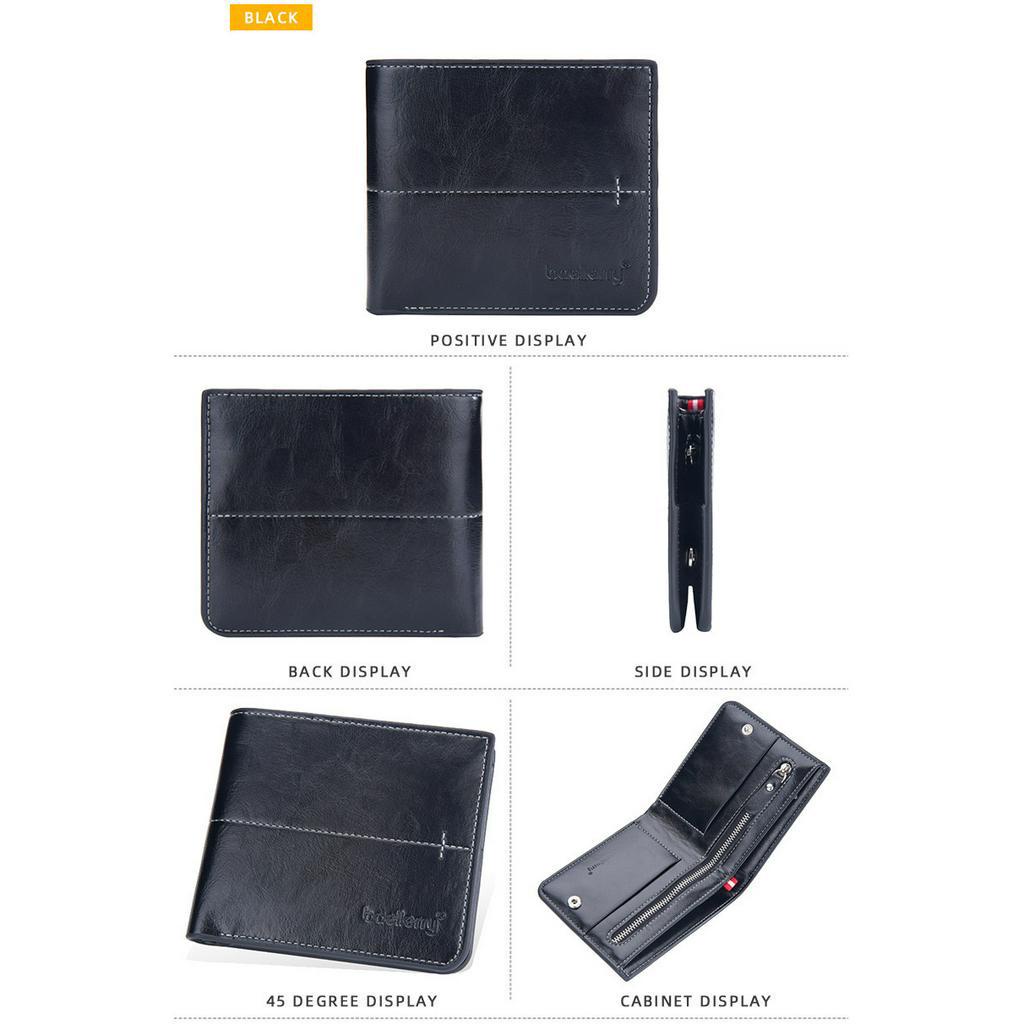 ORIGINAL BAELLERRY D3242 HORIZONTAL DOMPET LIPAT BIFOLD UNISEX BAHAN SINTETIS DENGAN KANCING PENGUNCI