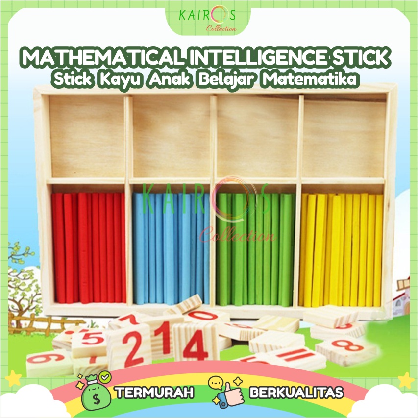 Mainan Anak Wooden Mathematical Intelligence Stick Kayu Belajar Matematika Berhitung