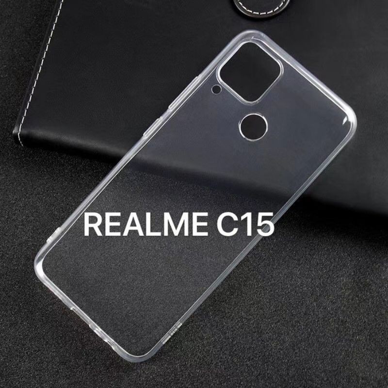 soft case original fit REALME C15/C12/C11 - silikon jelly anti crack &amp; TPU warna putih realmi