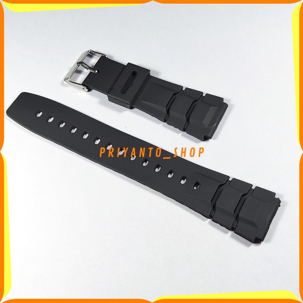 Tali jam tangan Rubber Karet Silicone 22mm Casio Hitam Strap Mantull 22mm Terbaik