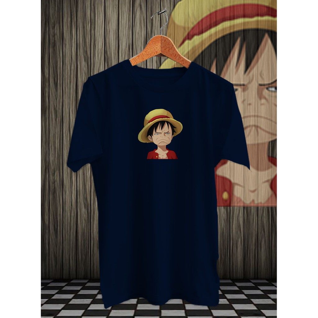 KAOS DISTRO DIGITAL PRINT LUFFY CEMBERUT