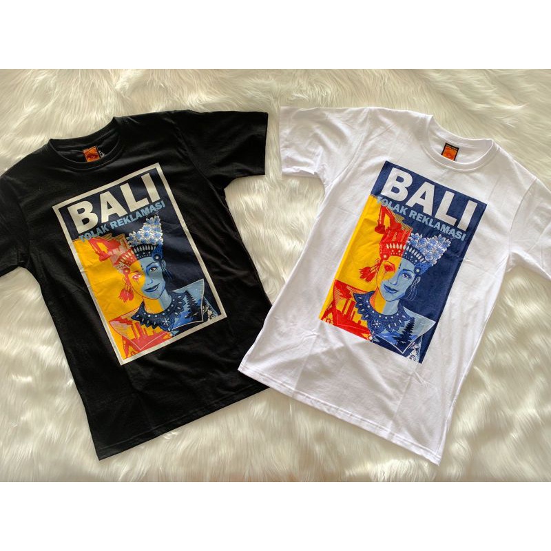 TSHIRT BALI TOLAK REKLAMASI IBU PERTIWI HITAM & PUTIH