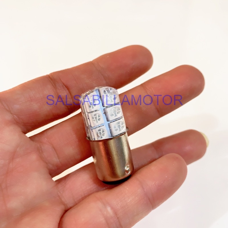 BOHLAM LAMPU STOP REM BELAKANG LED KEDIP/STROBO WARNA-WARNI MODEL JELLY 12MATA UNIVERSAL MOTOR MIO/B