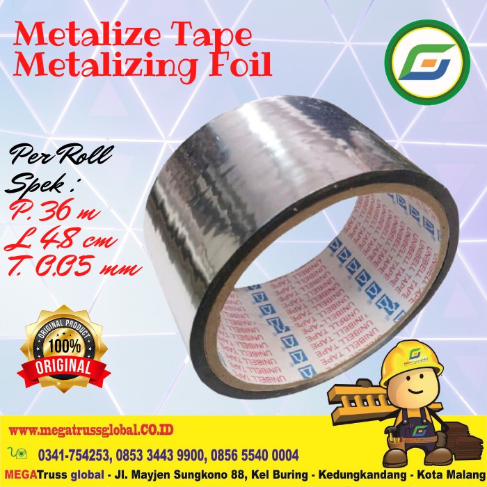 Jual Metalize Tape 4 8 Cm Solasi Roll Metalizing Foil Lakban AC Rol