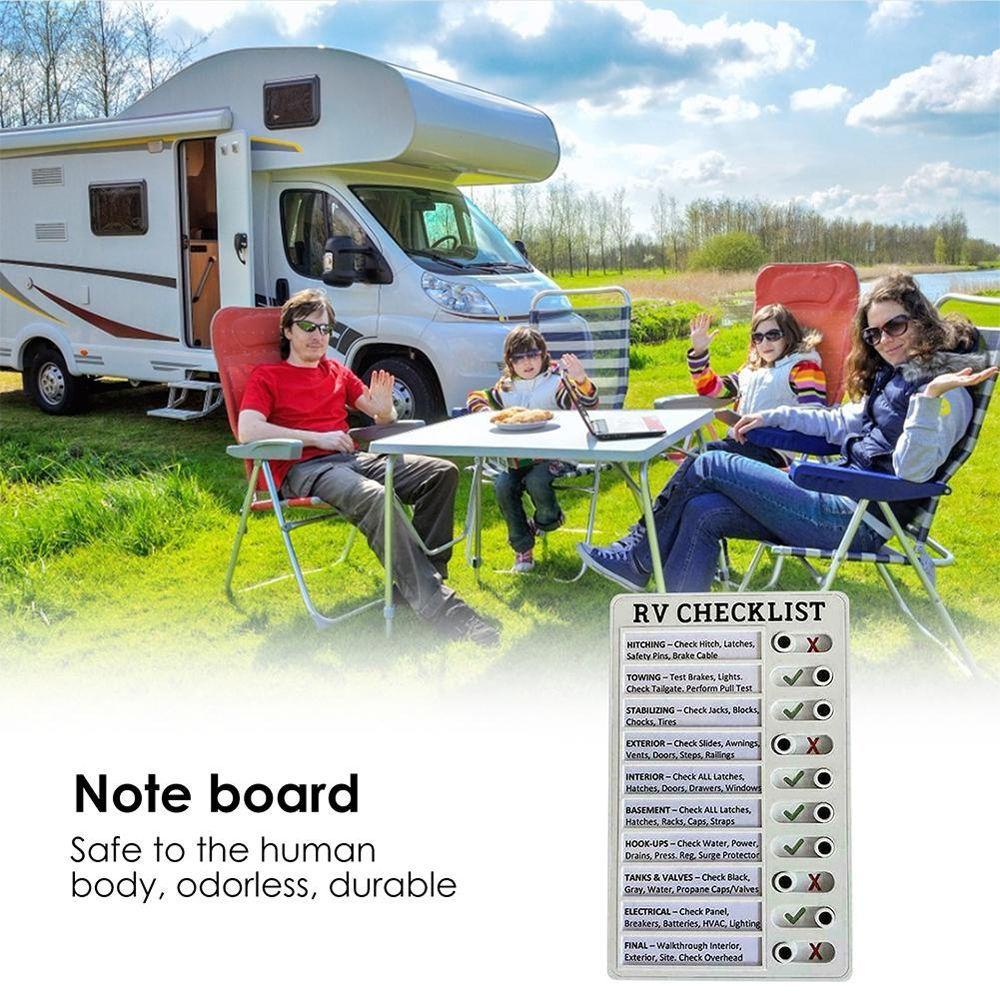 LANFY Portable Memo Checklist Note Board Adjustable Memo Boards Wall Hanging Checklist RV To do List Reminder Tool Home Travel Planning Hanging Board Chore List RV Check List Board