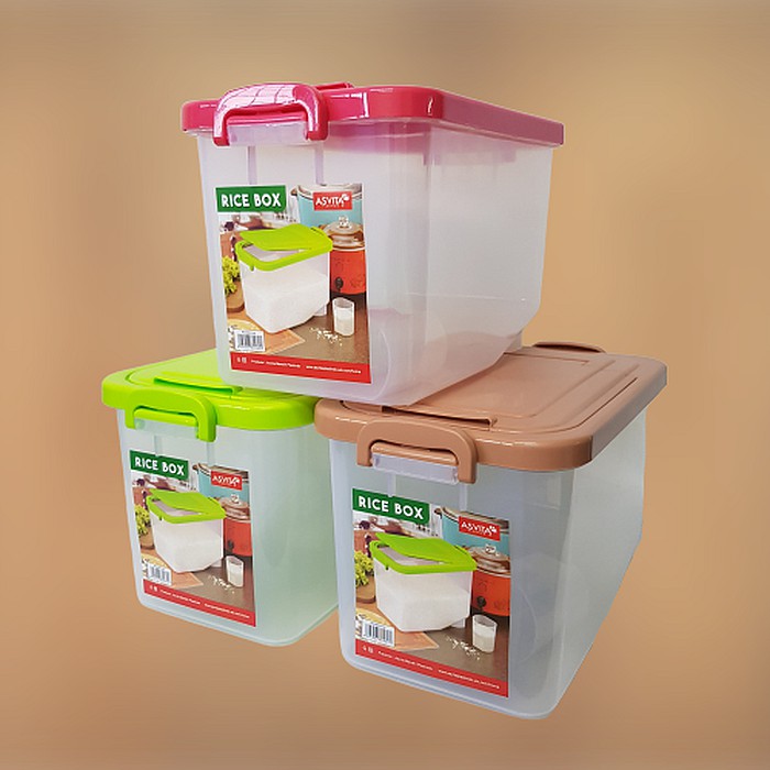 Tempat Beras 5Kg Asvita Wadah Beras Asvita Rice Box 5 Kg Plastik Asvita Original Mini Rice Box Beras