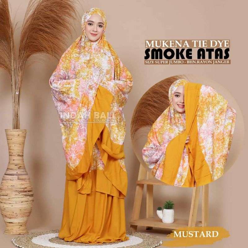Mukena Bali Motif Atas Smoke Tie Dye