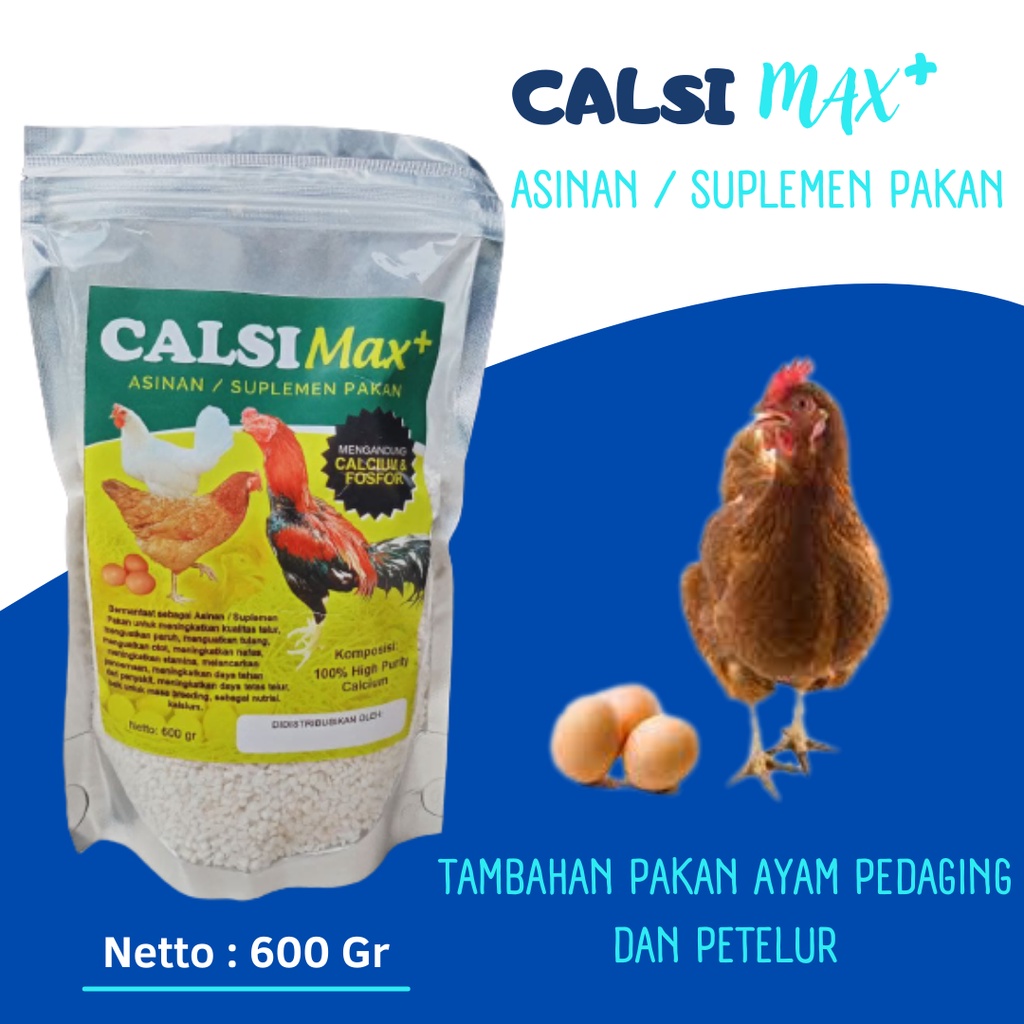 Pur Pakan Ayam Pedaging Petelur CalsiMax+ Calsium Ayam Percepat Pertumbuhan Cepat Gemuk Vitamin Ayam