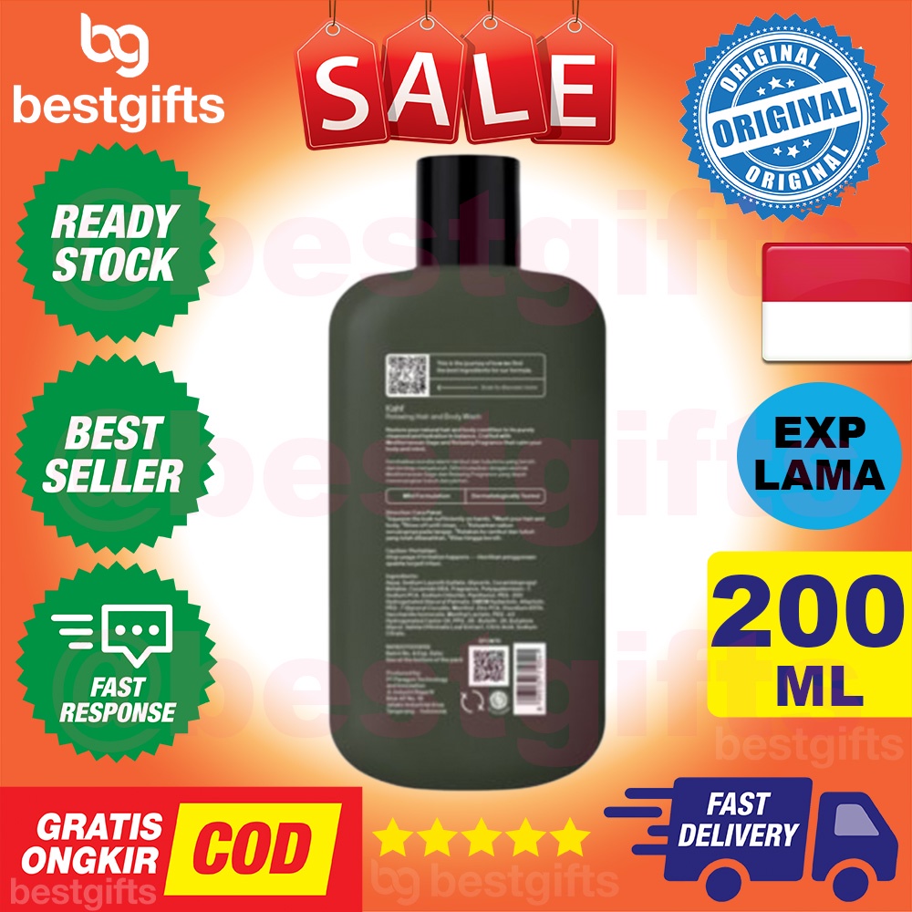 KAHF RELAXING HAIR BODY WASH SABUN MANDI SHAMPOO SHAMPO SAMPO PRIA KULIT LAKI LEMBAB HALUS 200 ML