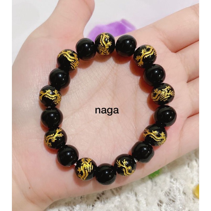 Gelang giok hitam ukiran naga tercantik dan terlaris