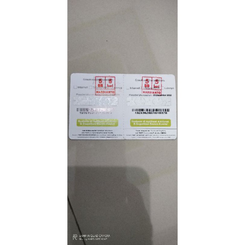 Voucher axis 5GB 5hari