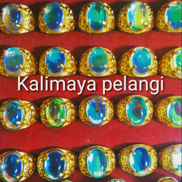 Cincin batu kalimaya pelangi