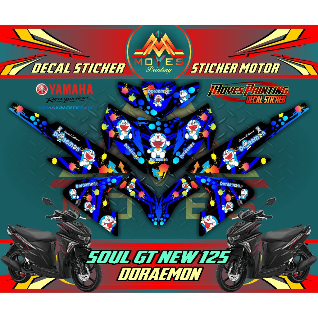 Sticker Full Body Yamaha Soul GT 125 - Decal Sticker Motor Soul GT New Gambar Doraemon