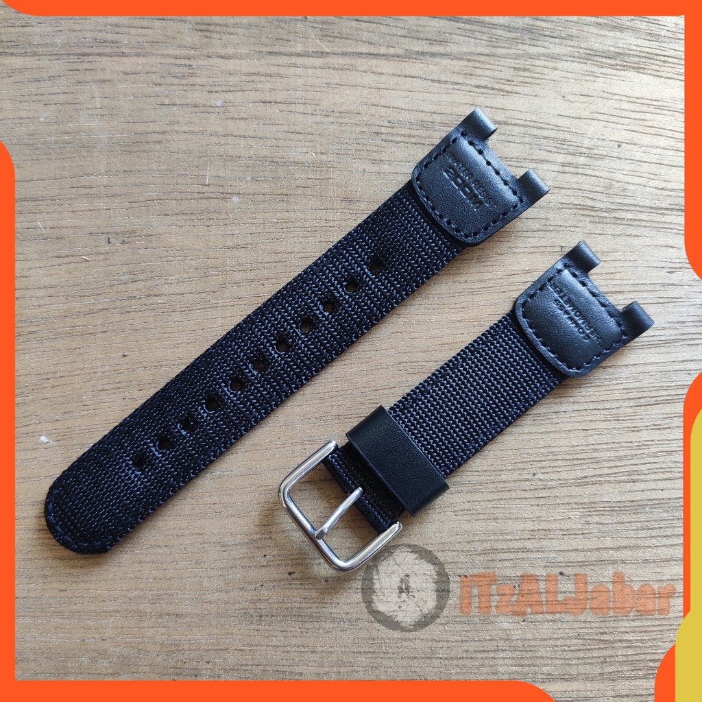 Tali jam tangan Casio SGW 100 Canvas leather strap Casio SGW-100B