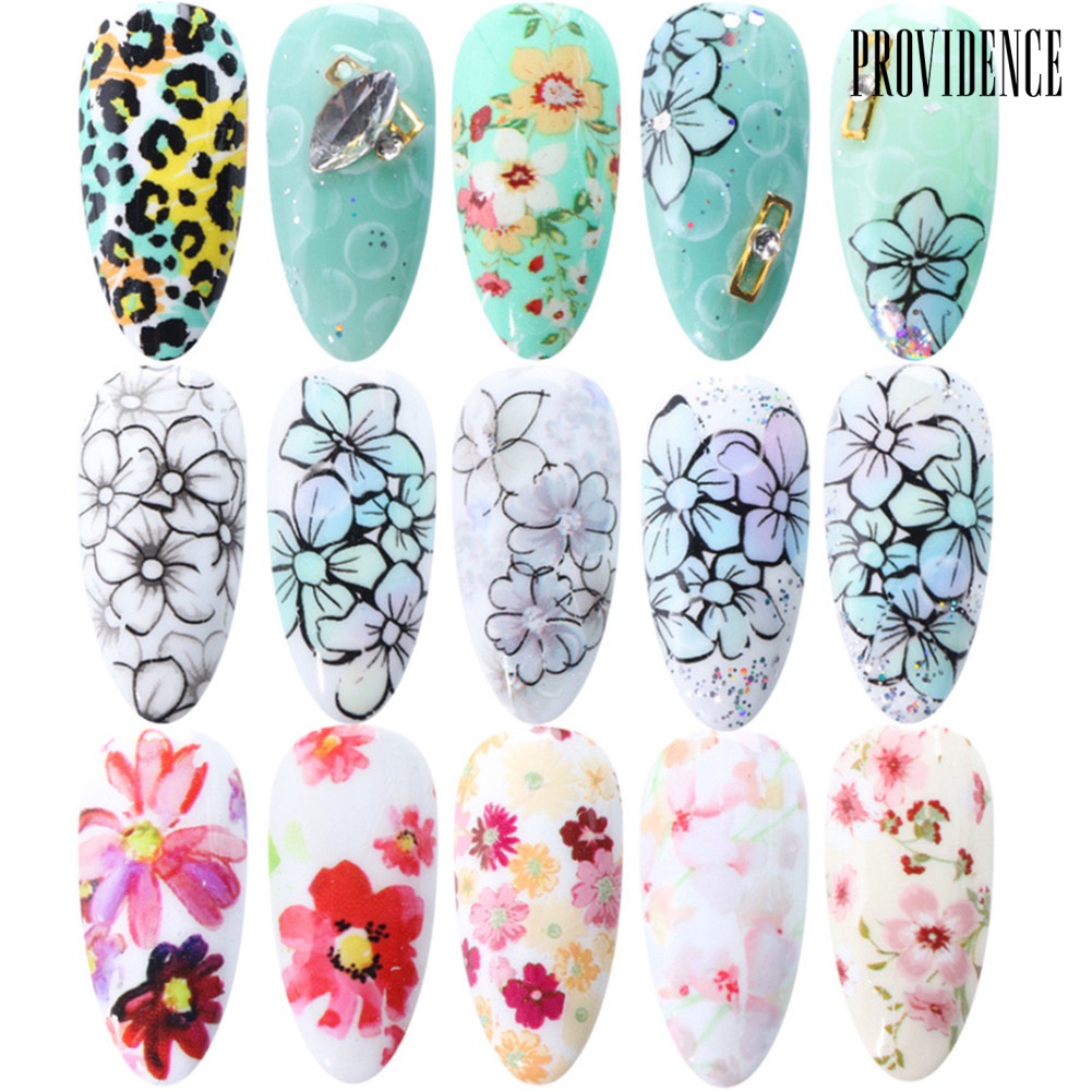 Providence 10Sheets Starry Sky Floral Print Nail Art Sticker Transfer Decals Manicure Decor