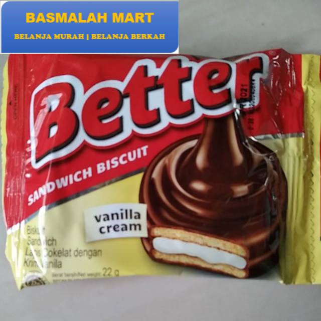 

Better Sandwich Biskuit 22g ECER Murah Original (Ilham Berkah Mart)