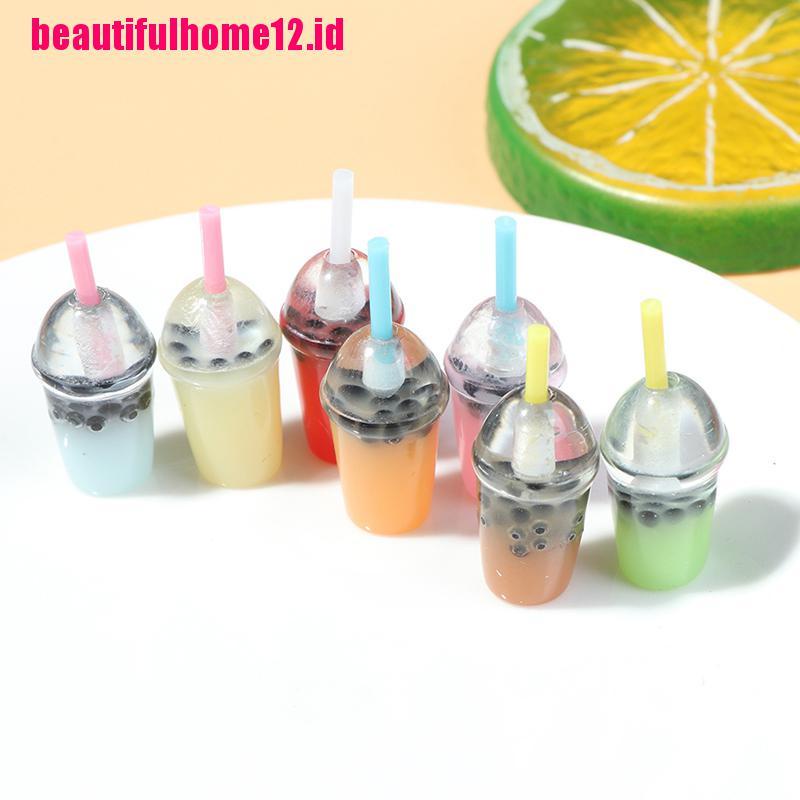 5pcs / Set Mainan Miniatur Gelas Pearl Milk Tea Skala 1: 12 Untuk Dekorasi Rumah Boneka