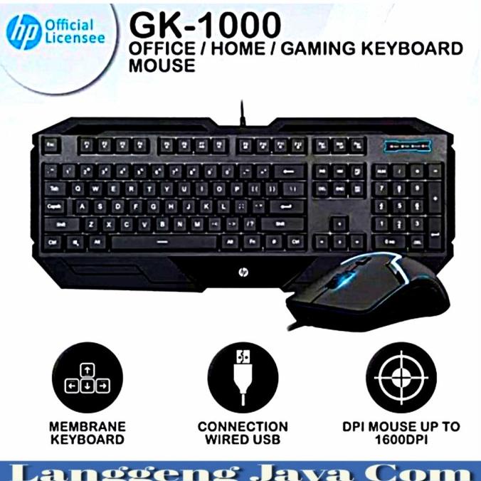 Keyboard+Mouse Gaming HP GK1000 Original Keyboard+ mouse USB GAMING HP