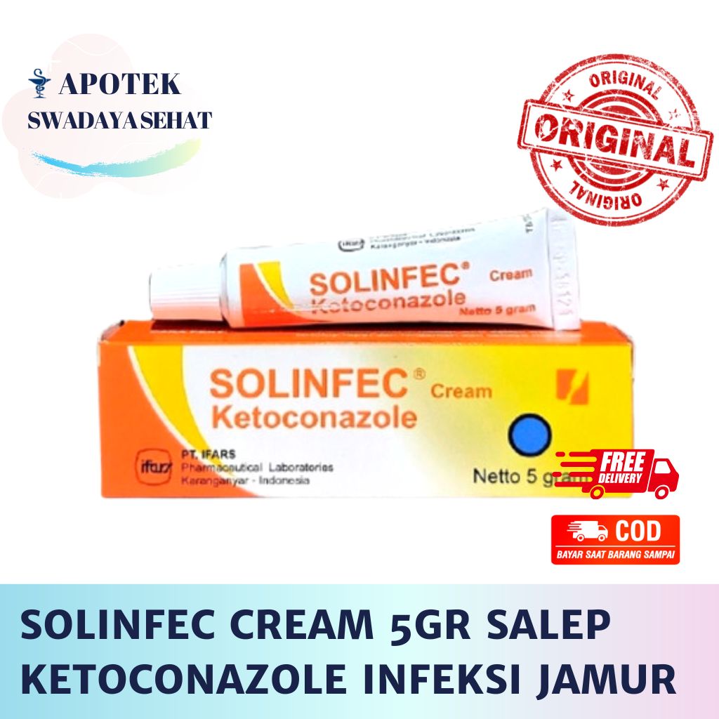 SOLINFEC CREAM 5GR - Salep Infeksi Jamur Ketoconazole Ketokonazol Krim