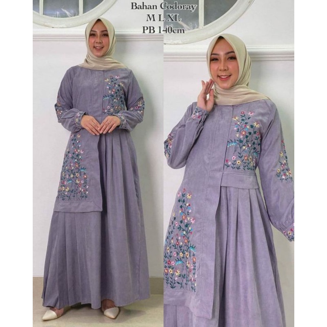 Gamis ridd bordir premium / Gamis codoray / Gamis terbaru / Gamis bordir / Gamis dewasa