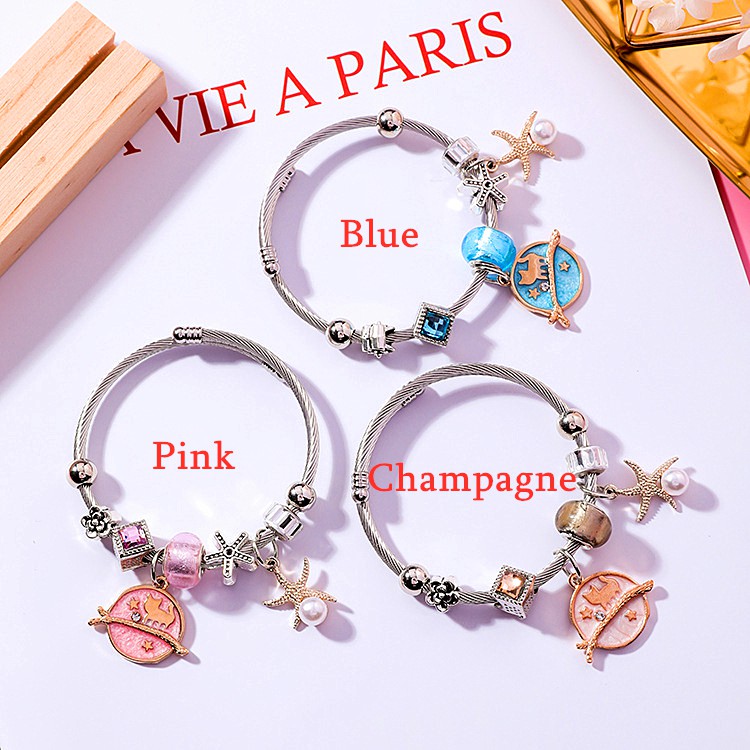 XiaoboACC Korean Fashion DIY Stainless Steel Adjustable Cat Starfish Bracelet