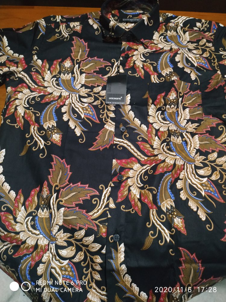 Kemeja Batik Pria Lengan Panjang Bl31 Katun Motif Modern Dixmont Semi Slimfit Premium