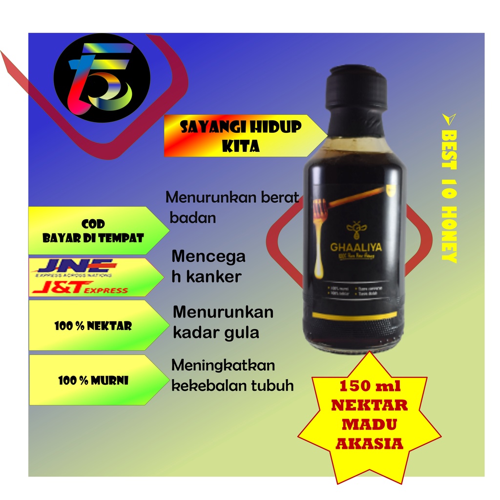 

MADU SEHAT ALAMI ASLI INDONESIA NEKTAR AKASIA 150ML/200 GR botol plastik botol kaca